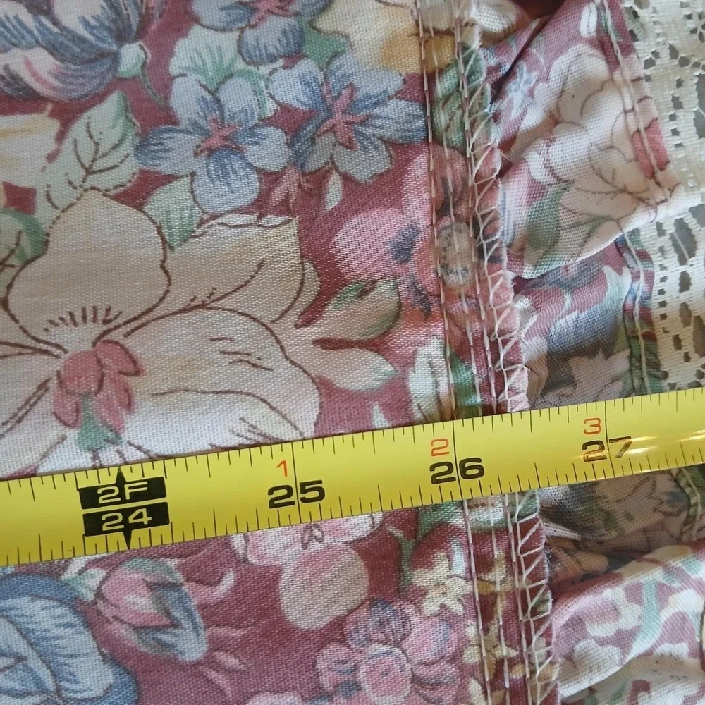 Vtg JC Penney Pillow Sham Pink Floral Eyelet Lace Trim Ruffle Mauve Alyssa NOS